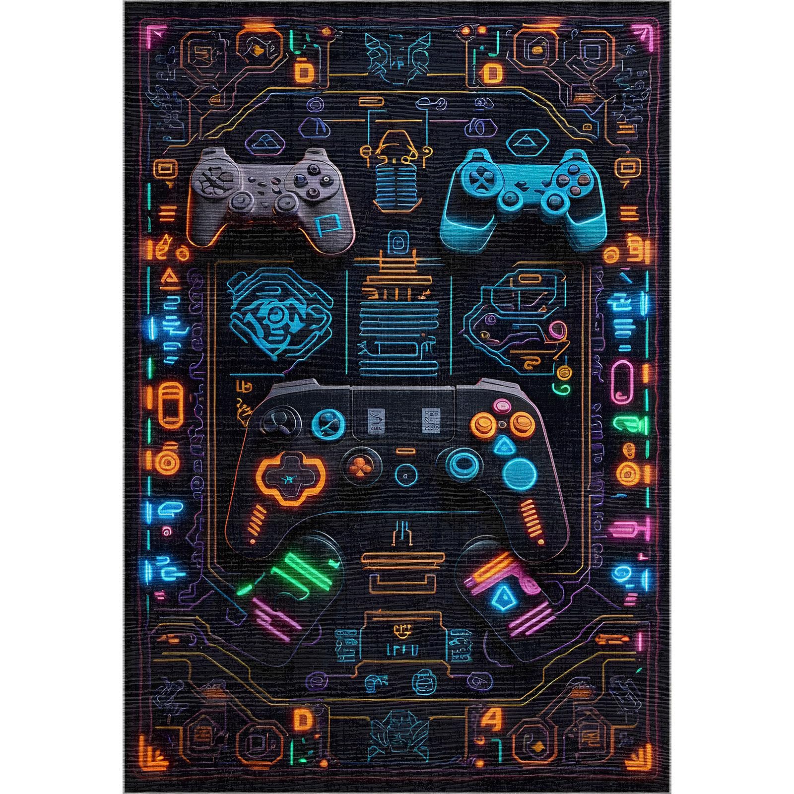 Gameking Gamer Bedruckter Teppich Chenille-Druck Maschinell Hergestellt, Videospiel Waschbarer Teppich